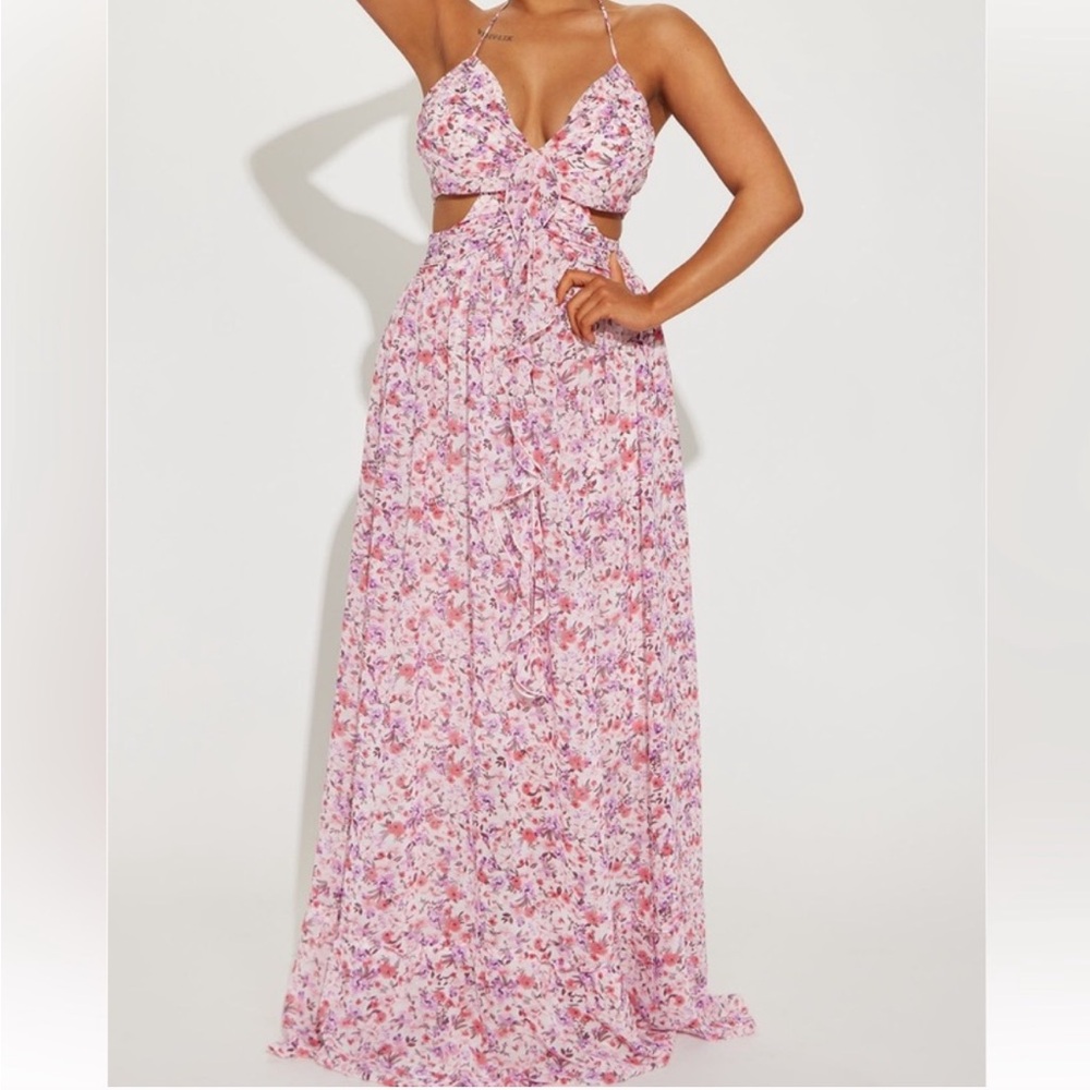 Floral Pink Maxi Dress